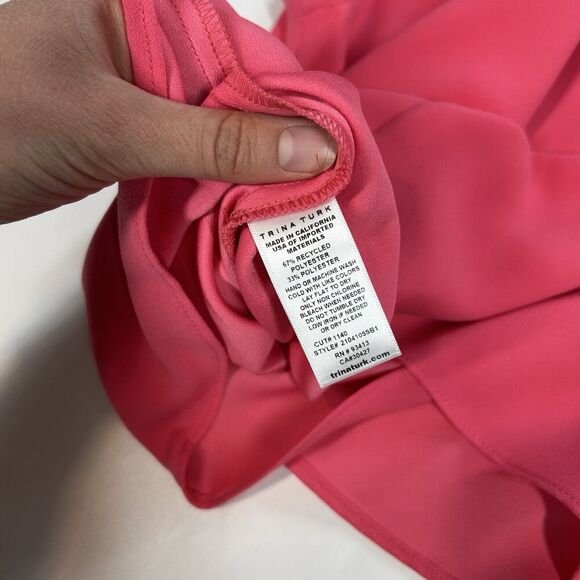 Trina Turk Top Womens 10 Pink Sleeveless Knot Beachy Resort Flowy Blouse - Picture 6 of 8